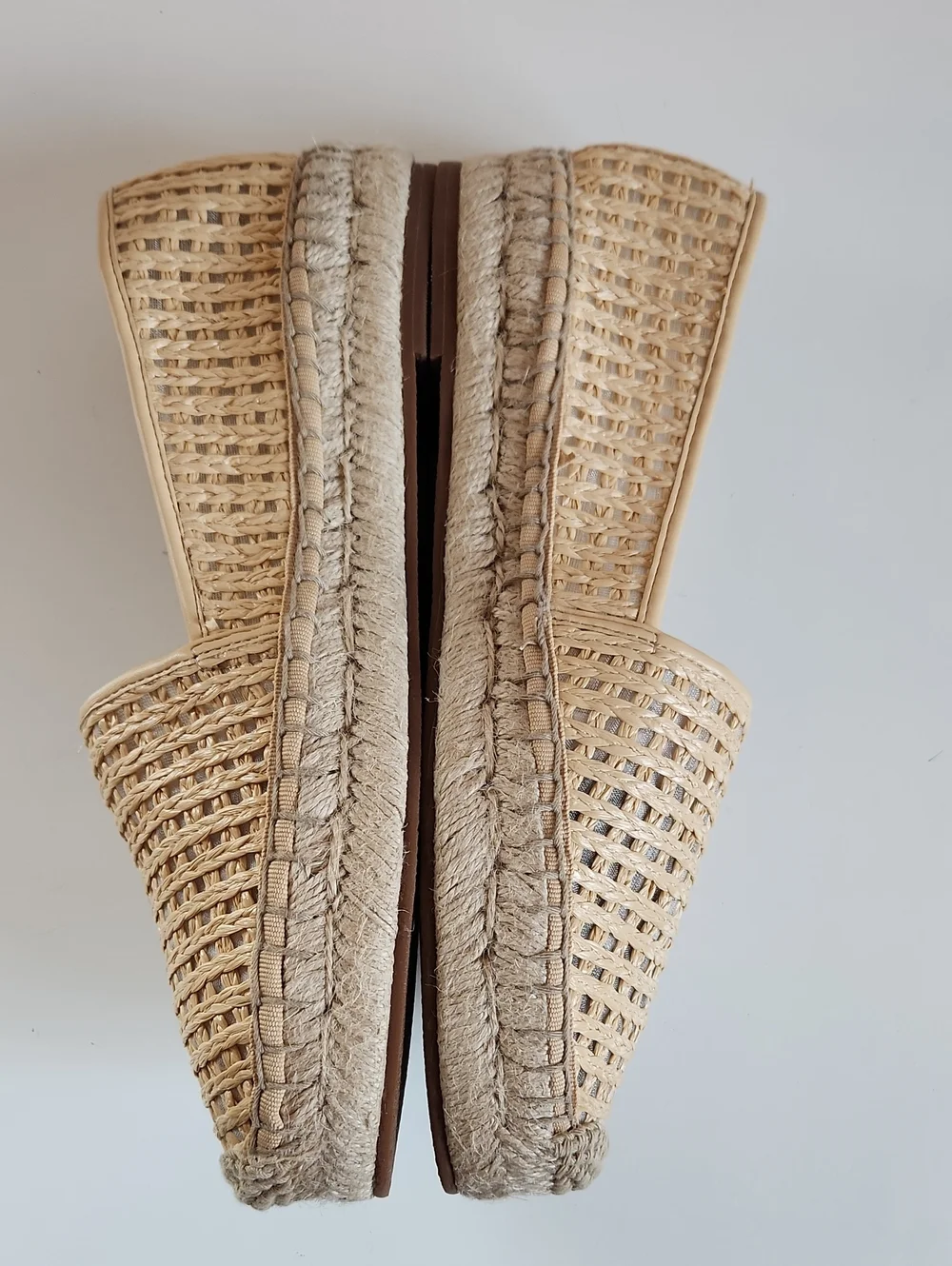 J. Crew Woven espadrille flats Natural Raffia Size 8.5 NWT